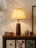 The Nordic Pillar Handcrafted Solid Wood Table Lamp