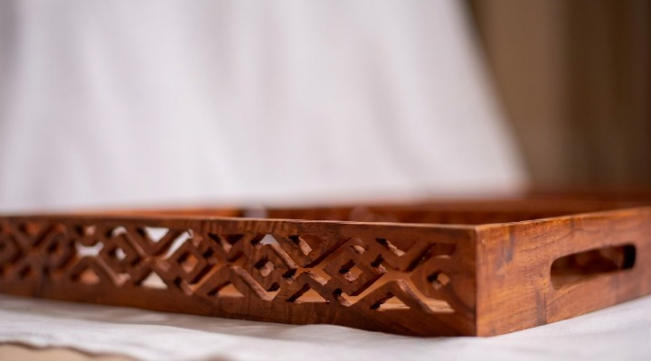 Handcrafted Cutwork Design Tray Set (Pack of 3)