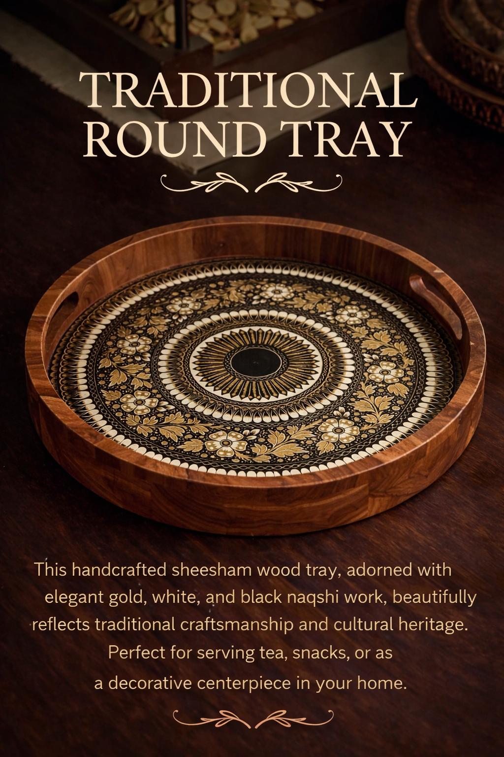 The Zari Round Heritage Tray (12-Inch)
