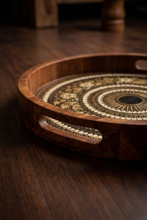 The Zari Round Heritage Tray (12-Inch)