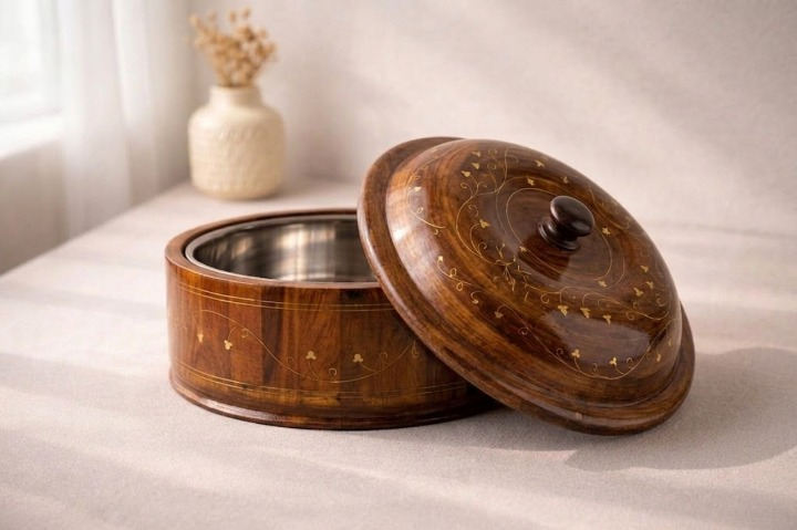 Handcrafted Brass Inlay Hotpot – Insulated Steel Inner