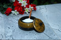 Premium Wooden Naqshi Sugar Pot – Black & Golden Hand-Painted Art