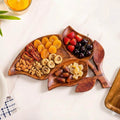 The Royal Leaf Artisan Hand Carved Wooden Dry Fruit Tray