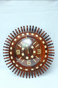 Spindle Series Premium Wooden Sunburst Wall Clock (18-inch)