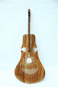 Hand Carved Wooden Musical Guitar Wall Clock (22-inch)